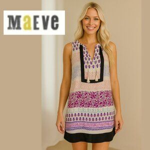 Maeve 100% Silk Sleeveless Boho Tunic Top (Size 6)